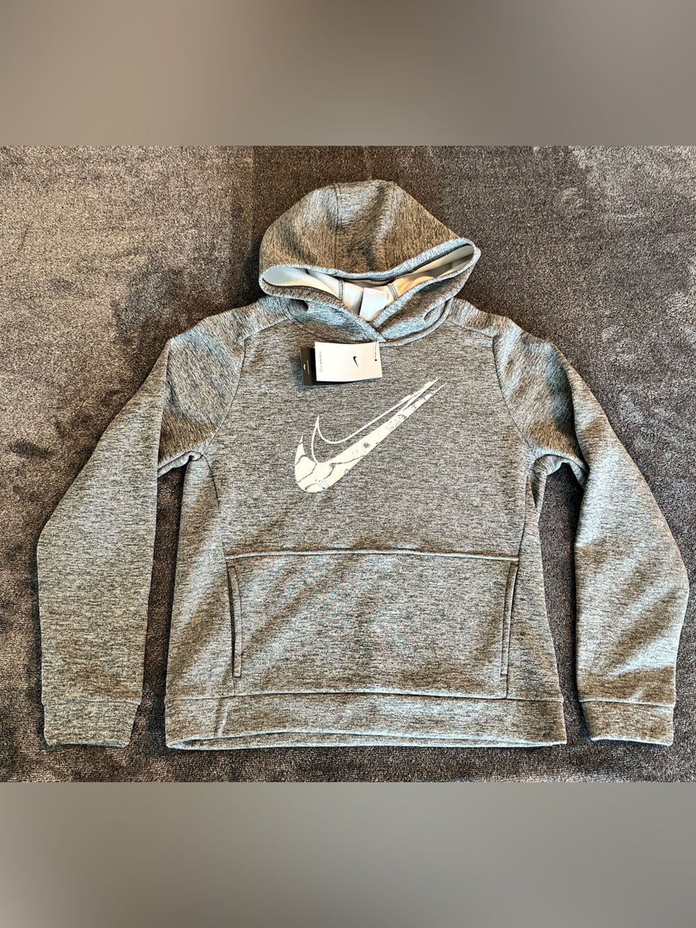 Nike - Boy's Therma-Fit Repel Gray Pullover Hoodie, Pocket, Size XL